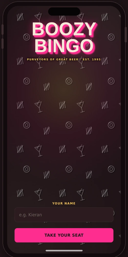 Player join screen on a phone